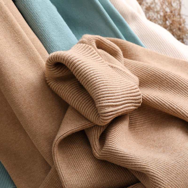 Beige knitted tracksuit top sleeve cuff and ribbed hem detail, soft knit texture