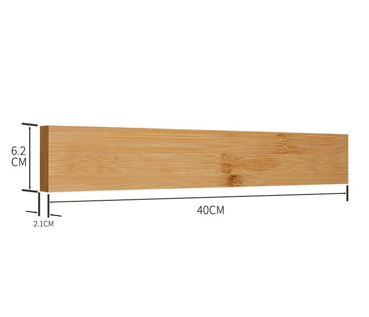 Bamboo knife organizer strip, 40cm x 6.2cm x 2.1cm