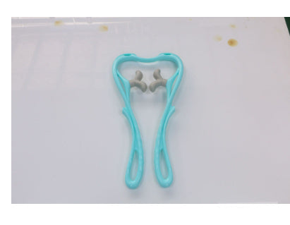 Light blue swan neck massager with roller wheels