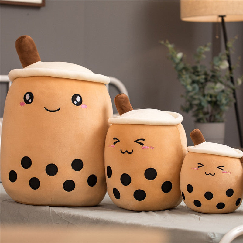 Cute Fruit Drink Plush Stuffed Soft Strawberry Milk Tea Plush Boba Tea Cup Toy Bubble Tea Pillow Cushion Kids Gift | REEVEAR Premium Streetwear