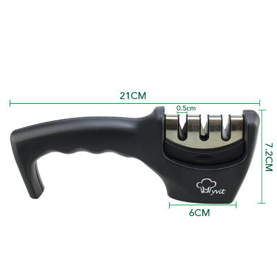 Black knife sharpener dimensions: 21 cm x 12 cm x 6 cm (0.5 cm shown)