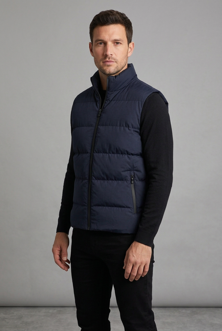 Men's Plus Size Lightweight Zip Up Puffer Vest