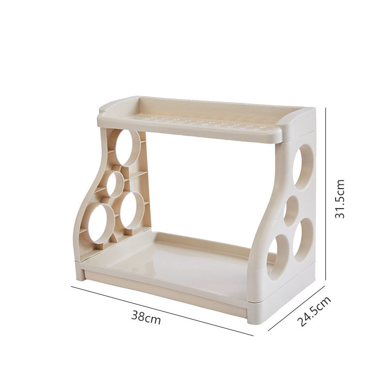 Cream kitchen storage rack with 38cm x 24.5cm x 21.5cm size view