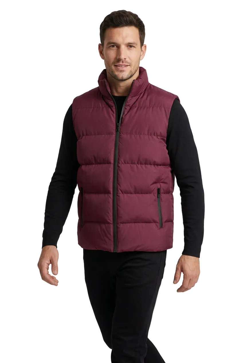 Men's Plus Size Lightweight Zip Up Puffer Vest