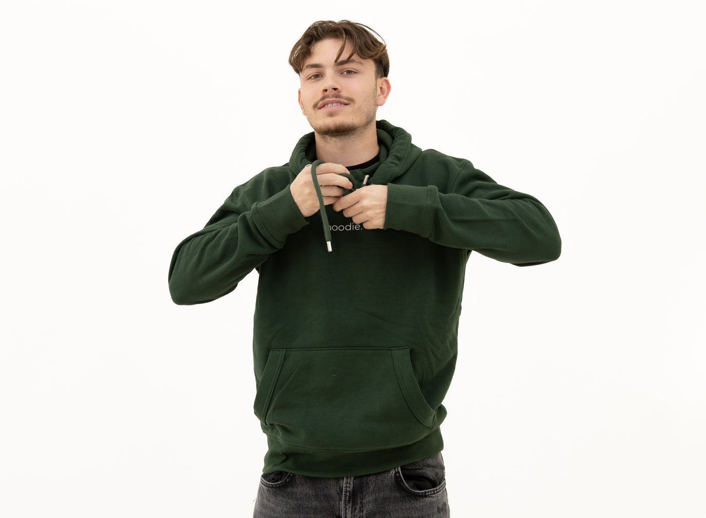 simple. hoodie. forest-green.