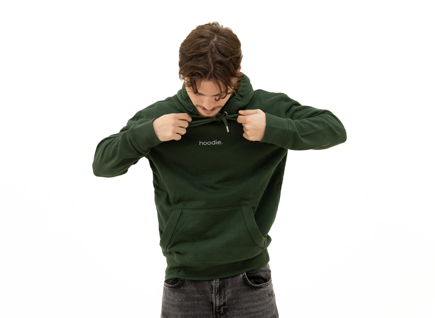 simple. hoodie. forest-green.