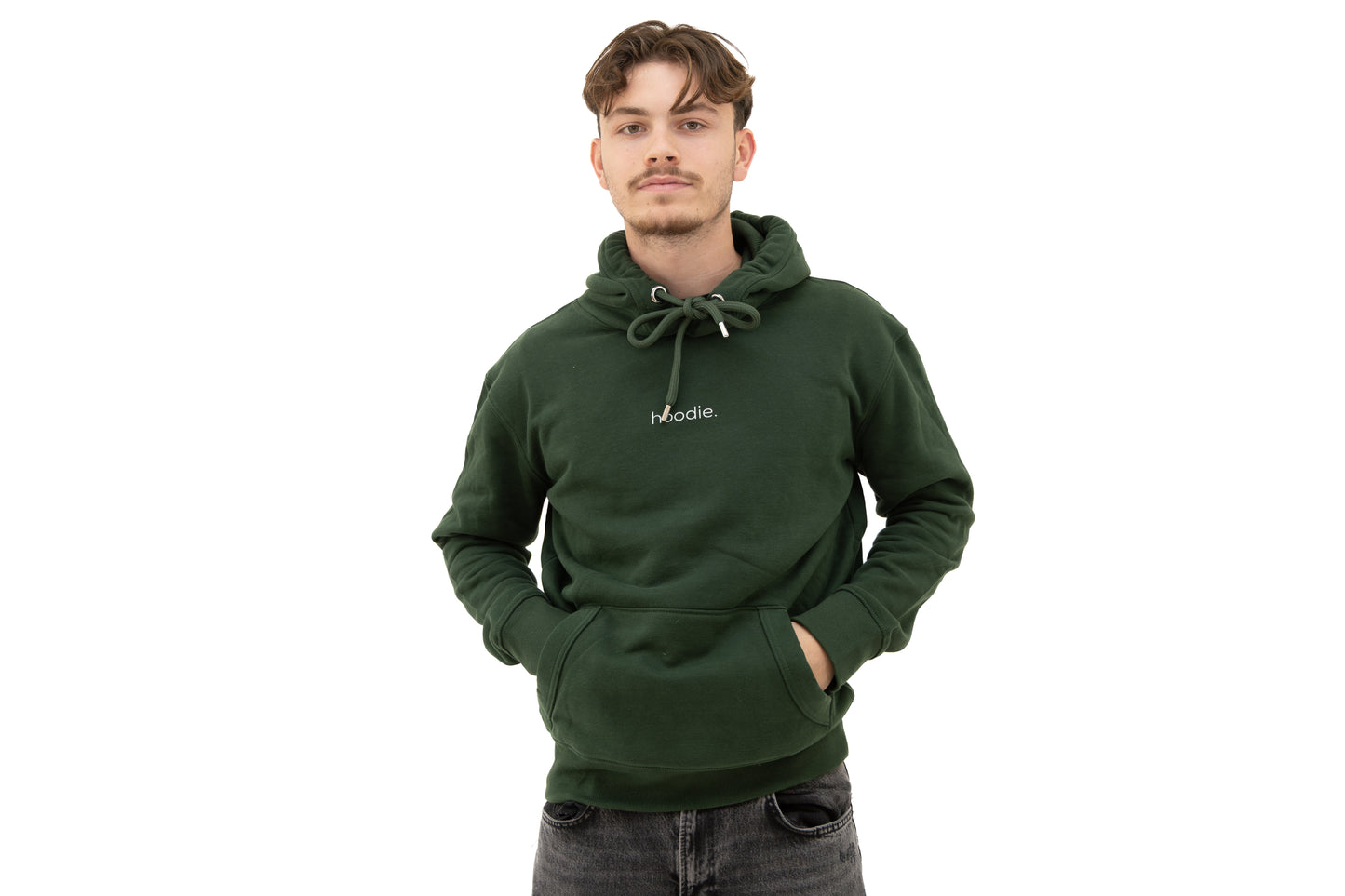 simple. hoodie. forest-green.