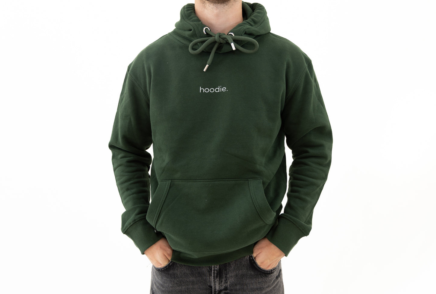 simple. hoodie. forest-green.