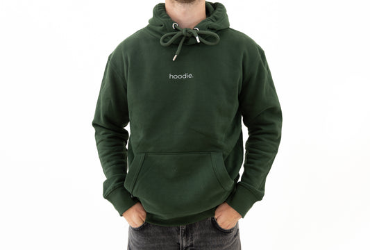 simple. hoodie. forest-green.
