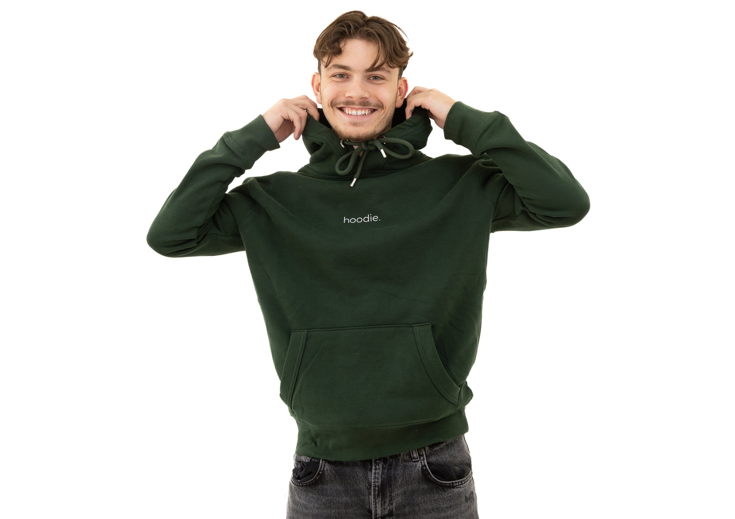 simple. hoodie. forest-green.