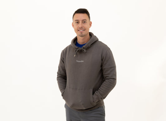 simple. hoodie. charcoal.