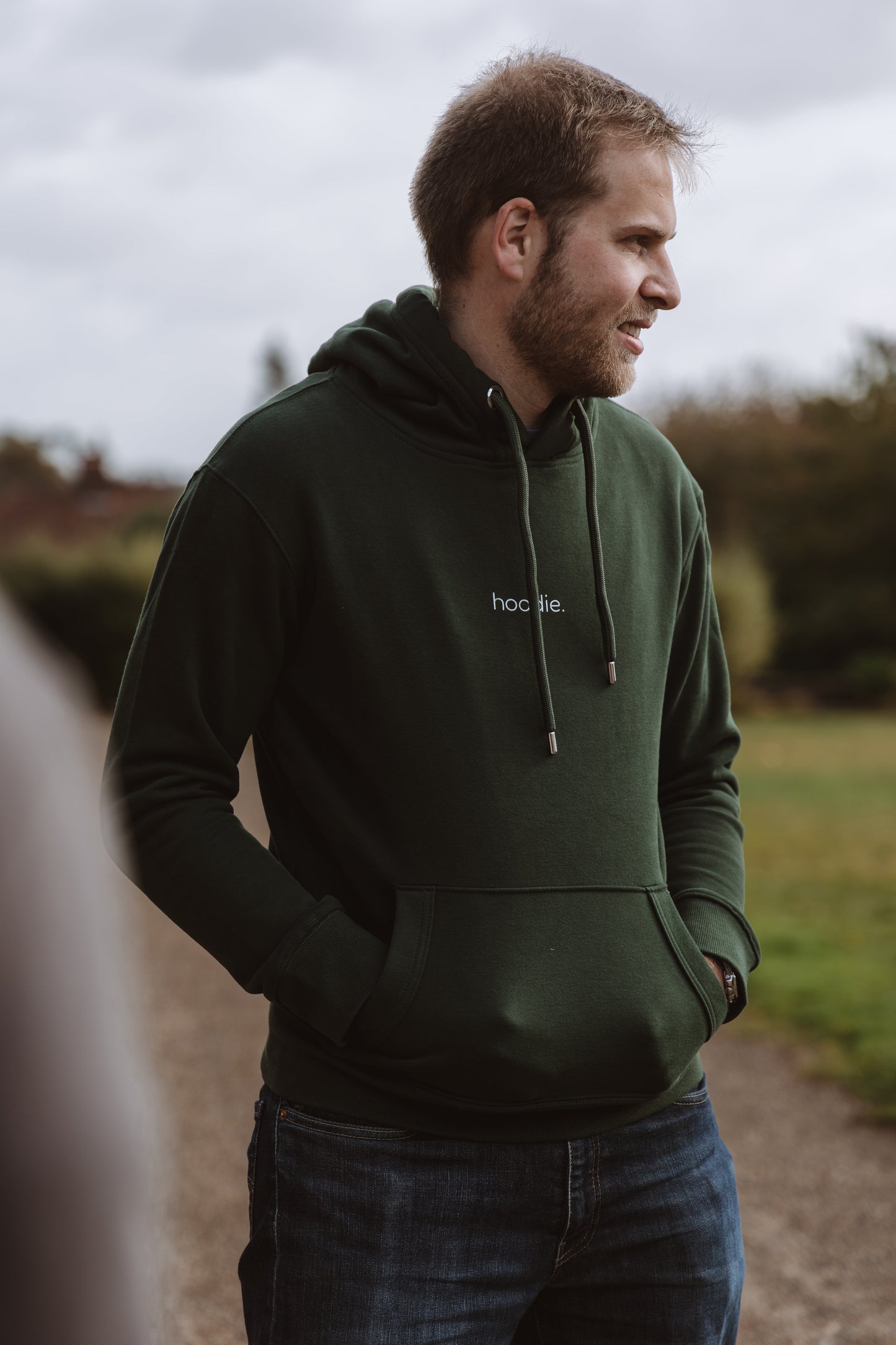simple. hoodie. forest-green.