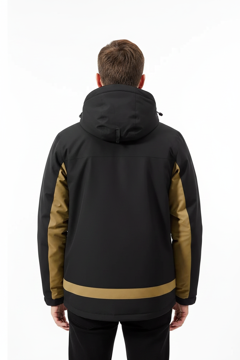 REEVEAR Men's Waterproof Windproof Color Block Hooded Jacket