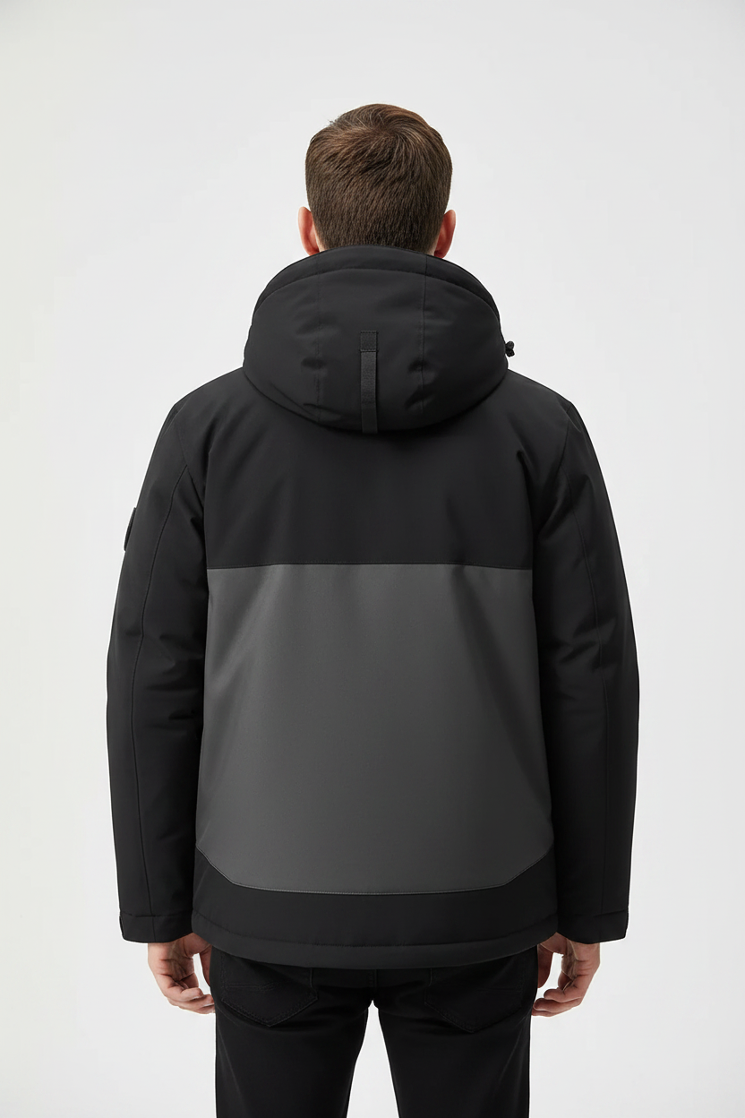 REEVEAR Men's Waterproof Windproof Color Block Hooded Jacket