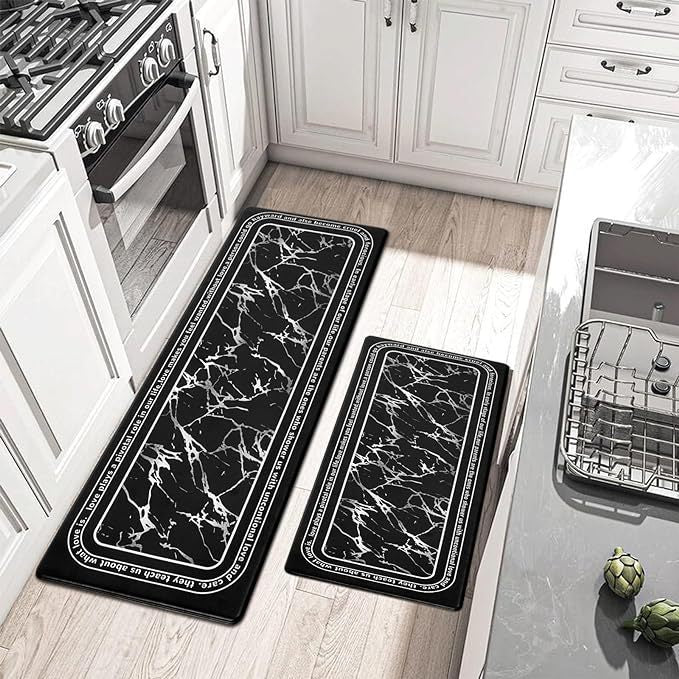 Marble Texture Strip Kitchen Floor Mat Stain-resistant Oil-absorbing Floor Mat Household Cutting Mat