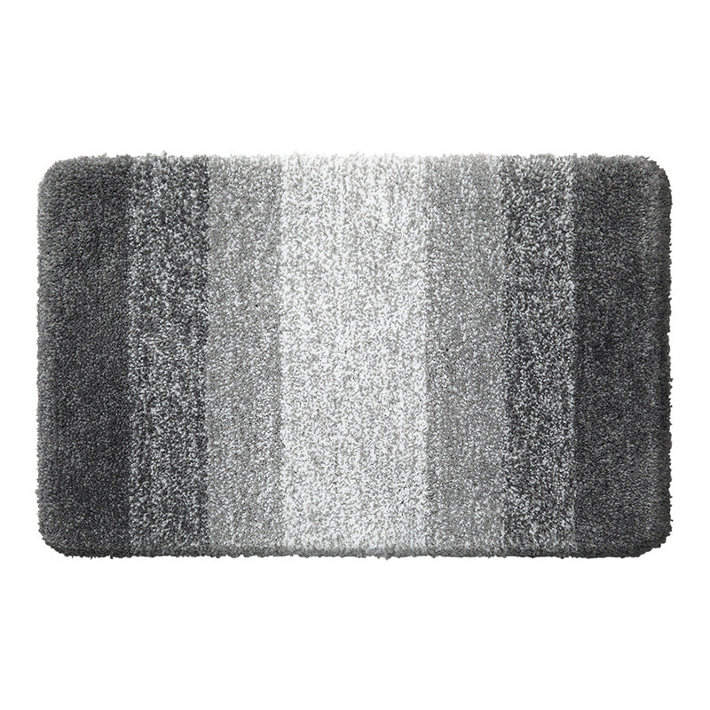 Charcoal-gray rectangular shag floor mat with dense loop pile
