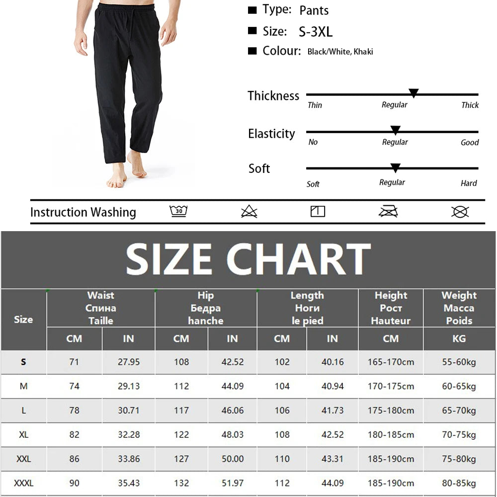 Cotton Linen Long Trousers