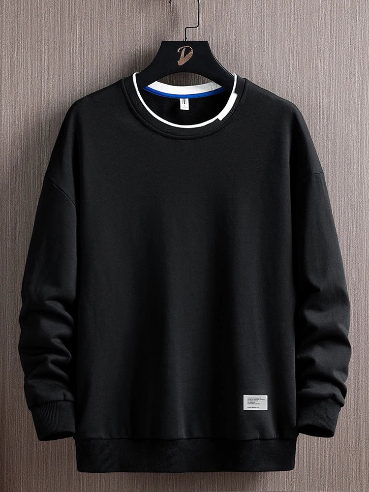 Men's Autumn and Winter Fashionable Solid Color Bottomed Round Neck Sweater