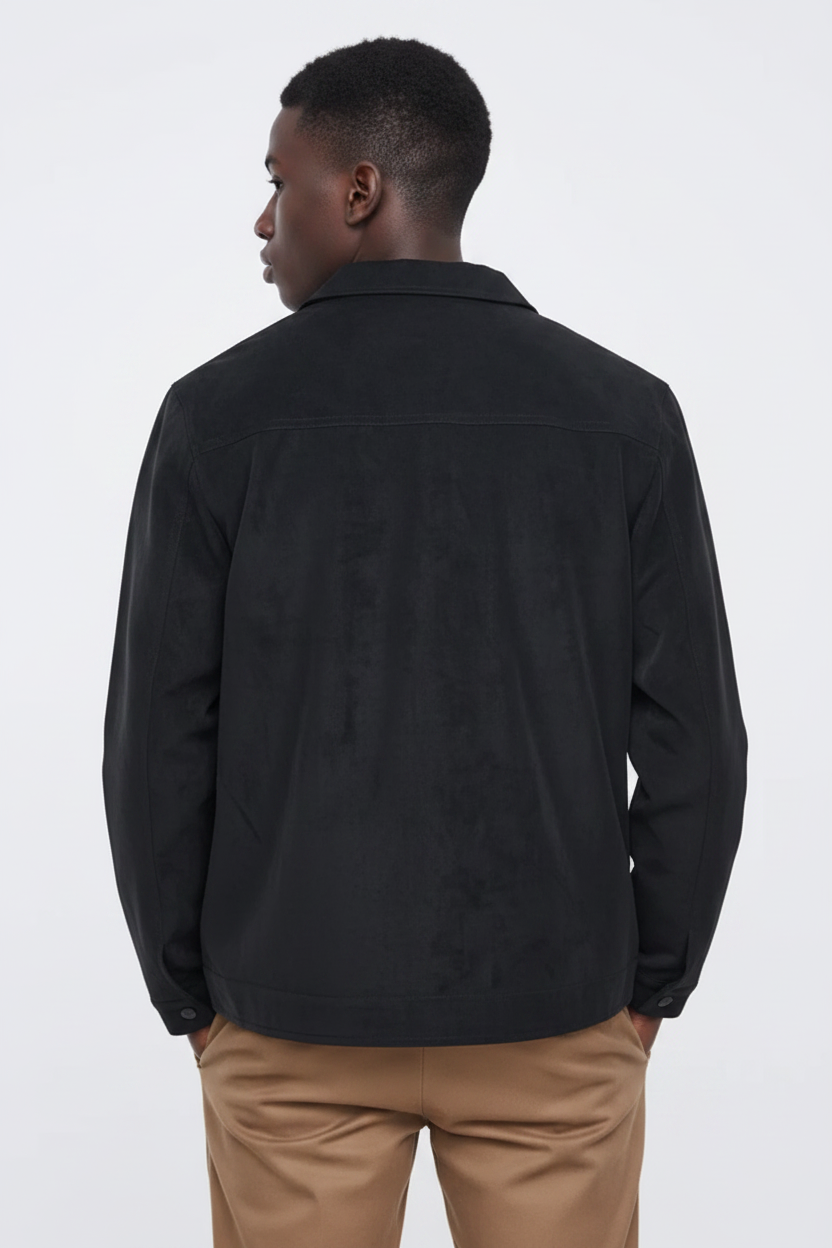 Black Jacket Back - Black British Model