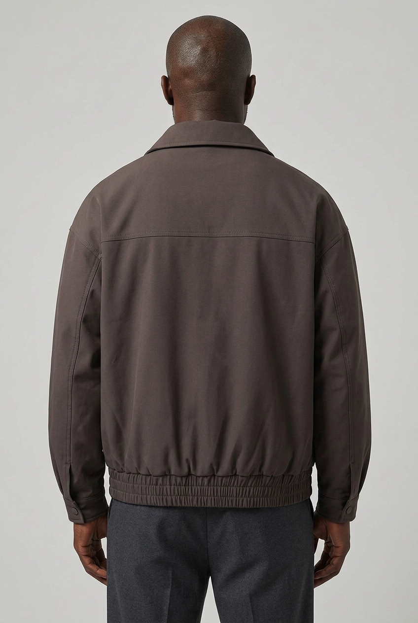 Brown jacket back model view