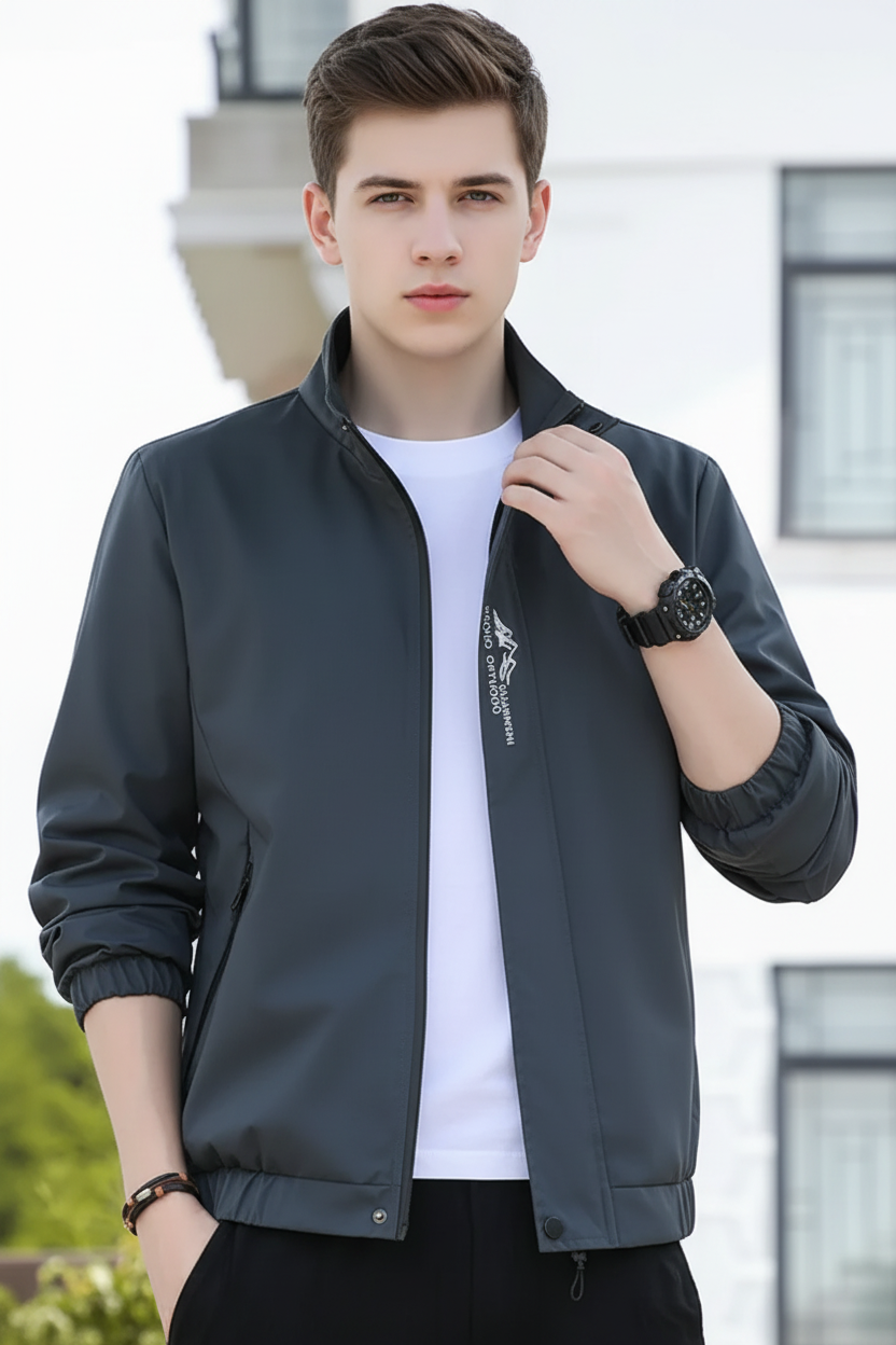 Dark Gray Jacket - White British Model