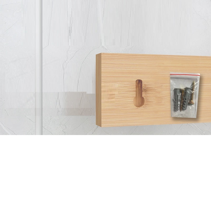 Bamboo knife organizer board with handle slots and side mounting hardware