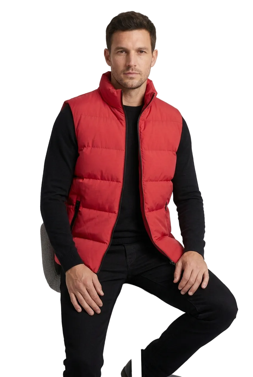 Men's Plus Size Lightweight Zip Up Puffer Vest