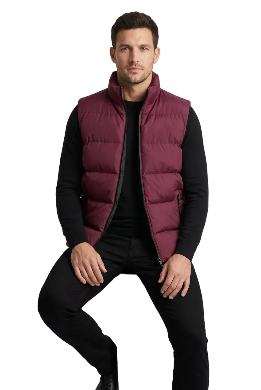 Men's Plus Size Lightweight Zip Up Puffer Vest