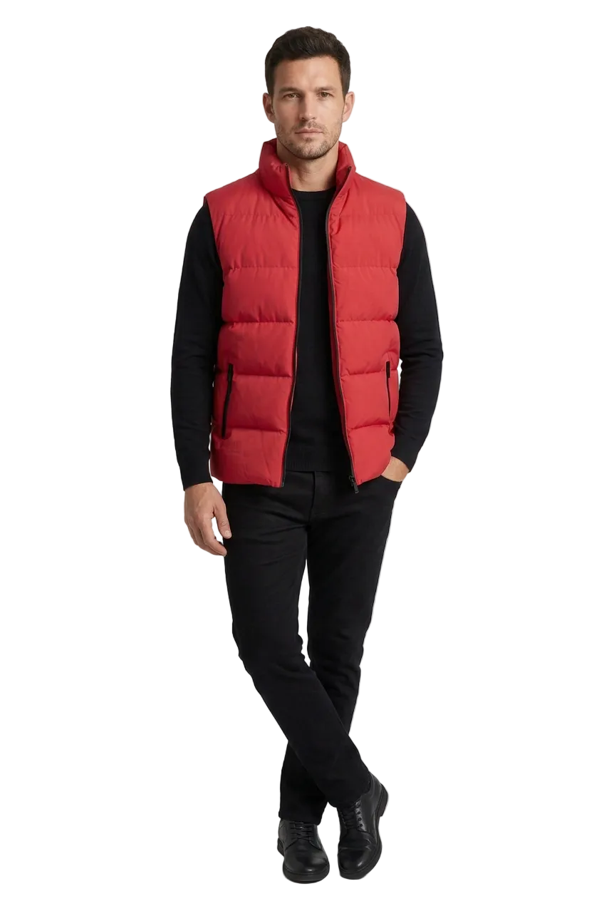 Men's Plus Size Lightweight Zip Up Puffer Vest