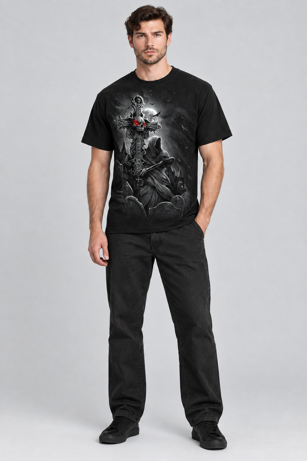 Grave Walker T-shirt fashion pose