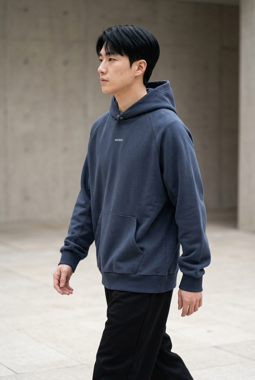 Men's Plus Size Kangaroo Pocket Raglan Sleeve Hoodie