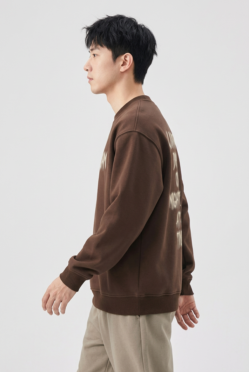 Men's Plus Size Crew Neck Dropped Shoulder Sweatshirt