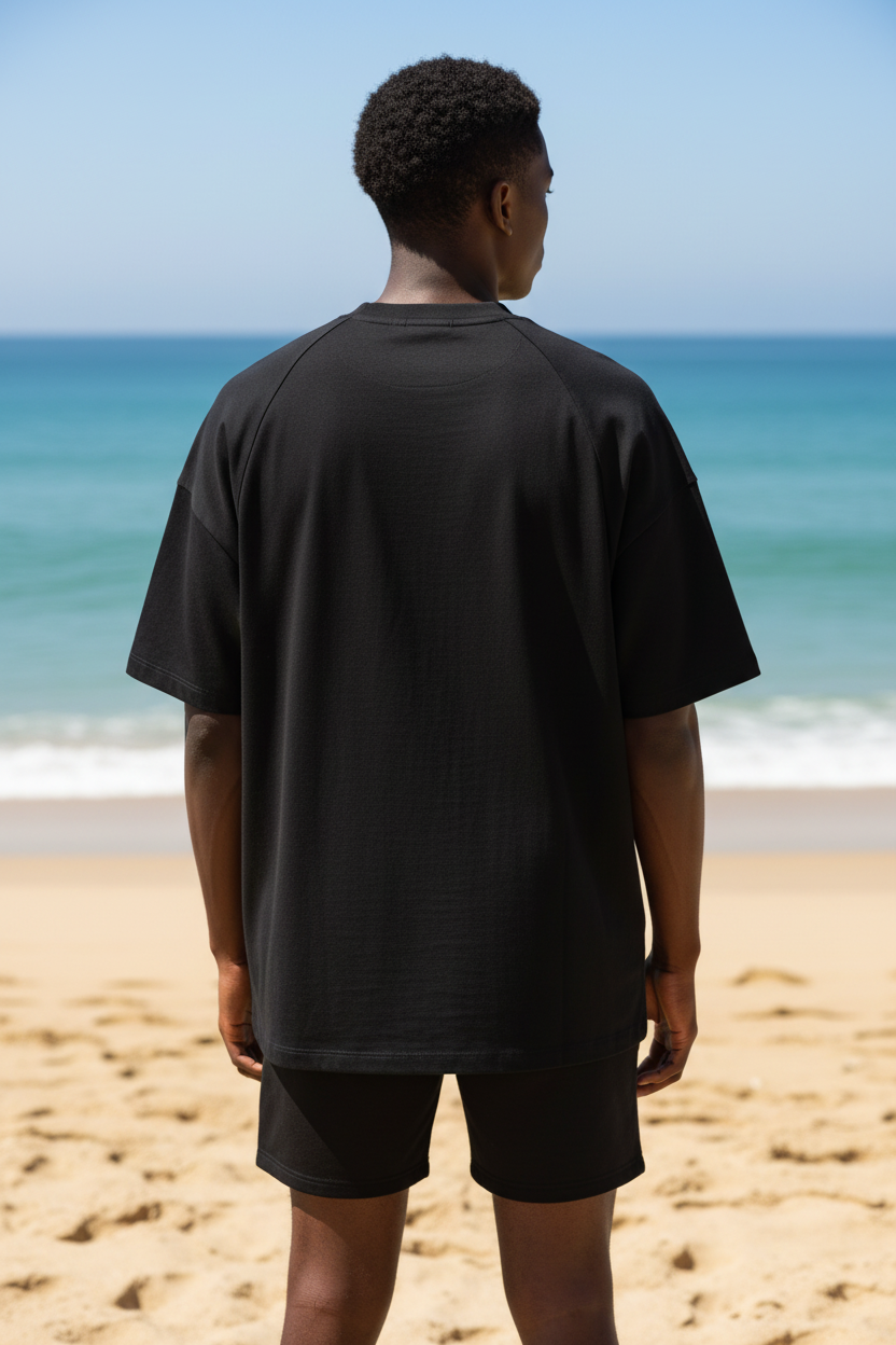 Black T-Shirt Back View