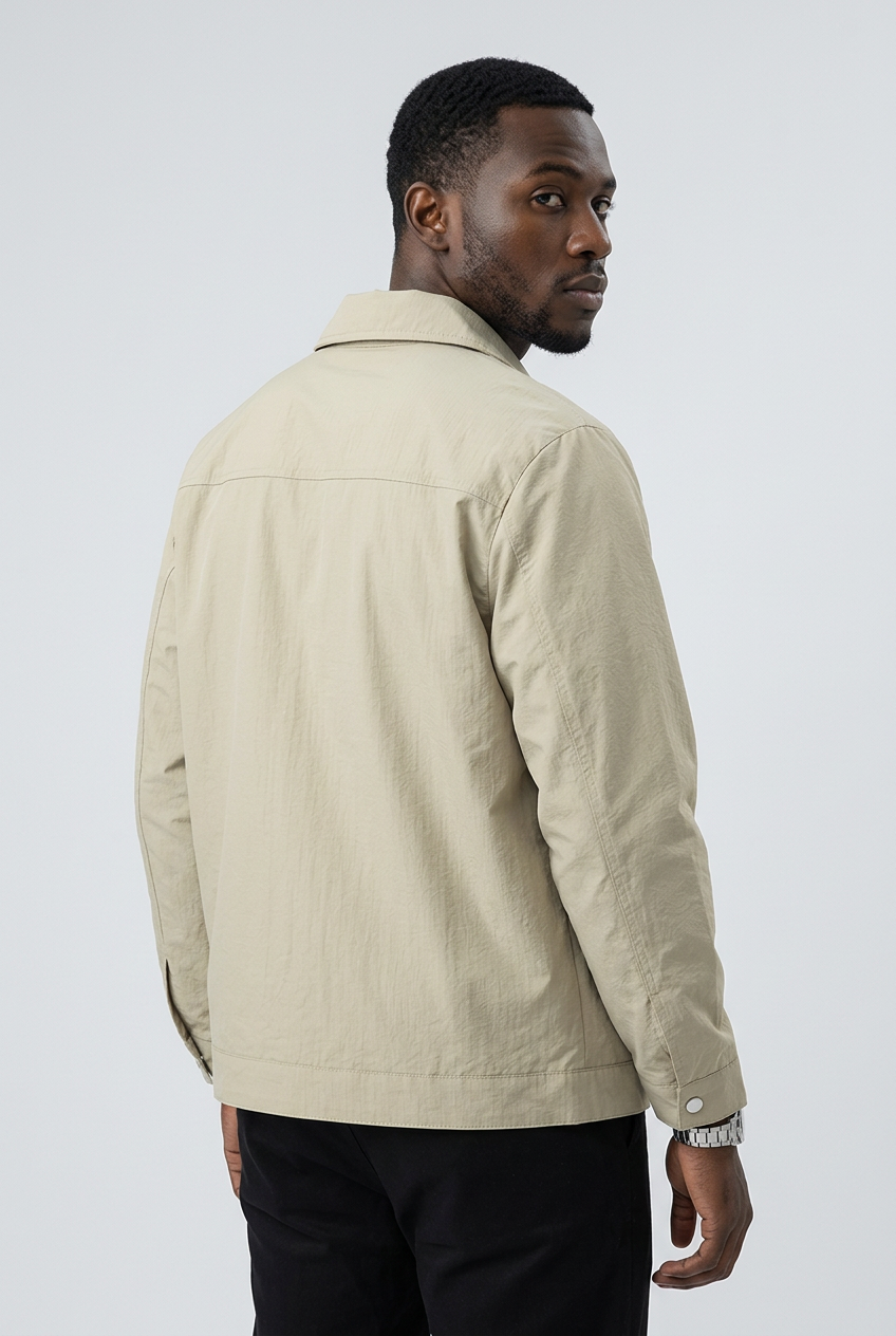 Men's Plus Size Lightweight Snap-Down Jacket