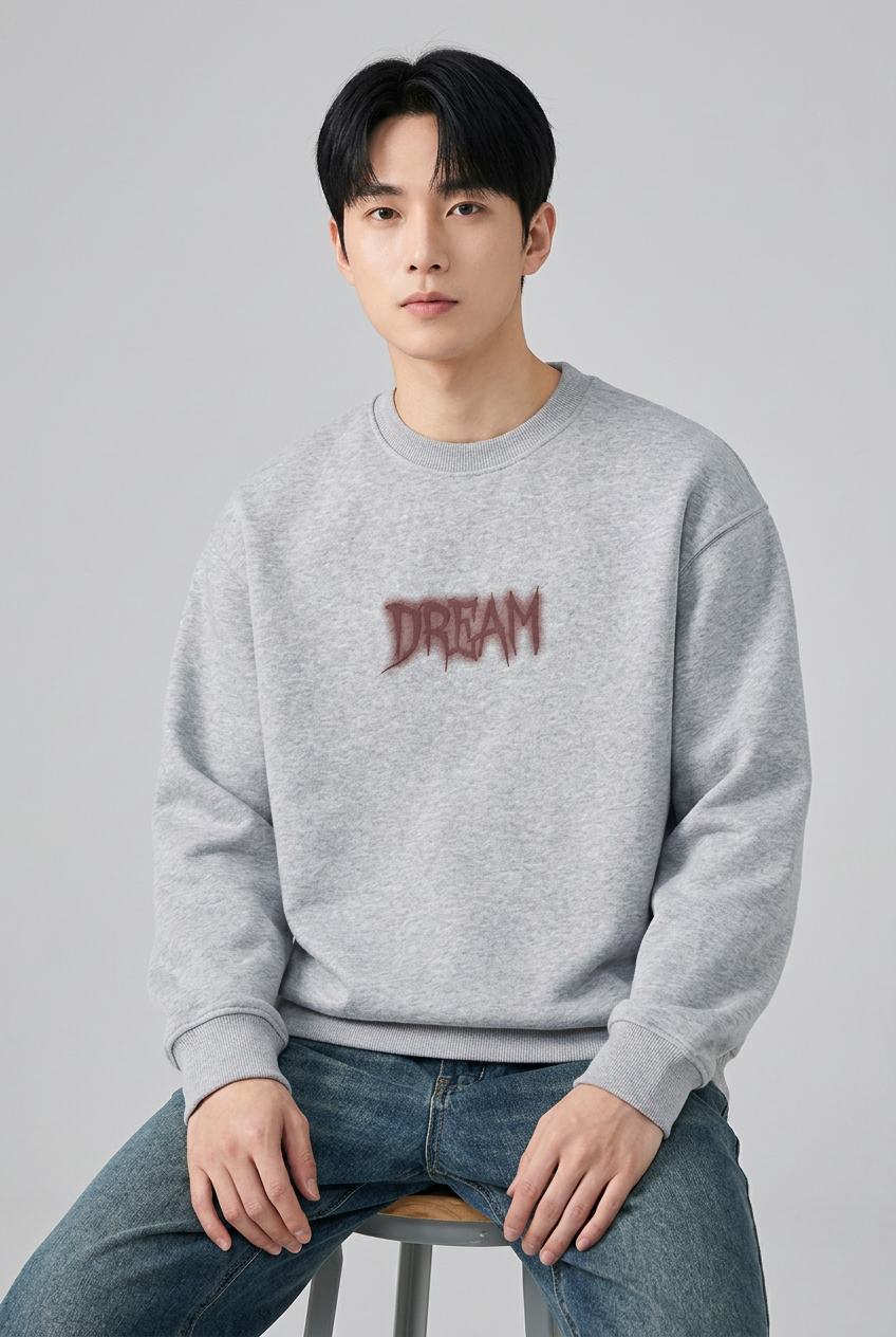 Men's Plus Size Crew Neck Dropped Shoulder Sweatshirt