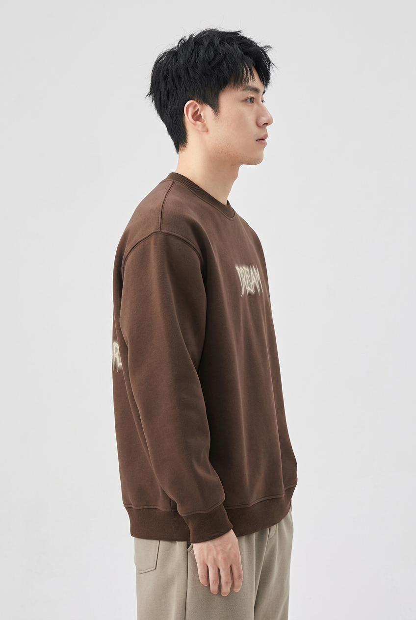 Men's Plus Size Crew Neck Dropped Shoulder Sweatshirt