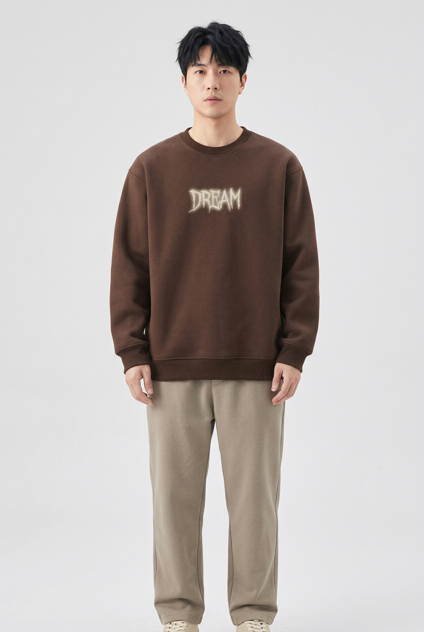Men's Plus Size Crew Neck Dropped Shoulder Sweatshirt