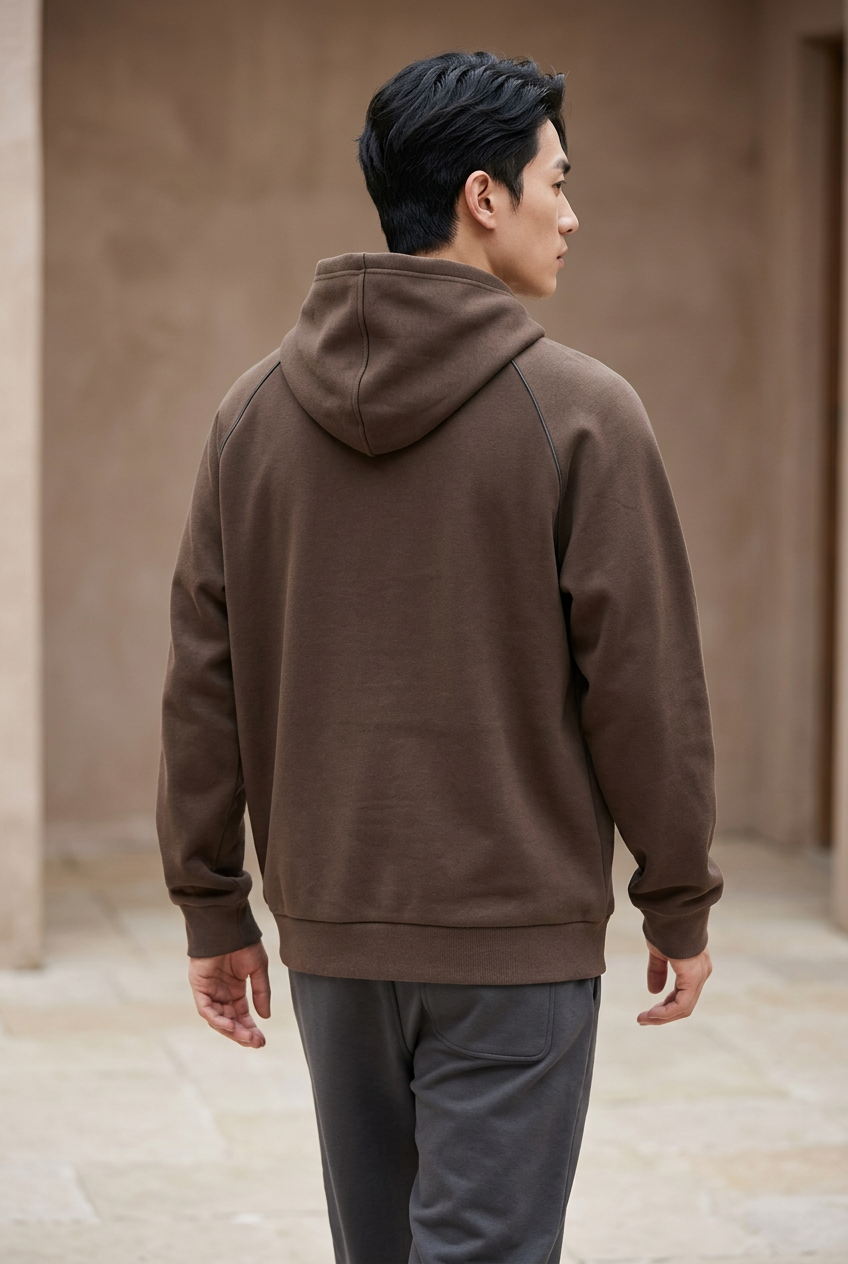 Men's Plus Size Kangaroo Pocket Raglan Sleeve Hoodie
