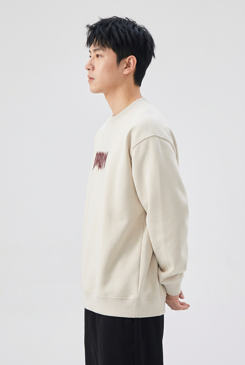 Men's Plus Size Crew Neck Dropped Shoulder Sweatshirt