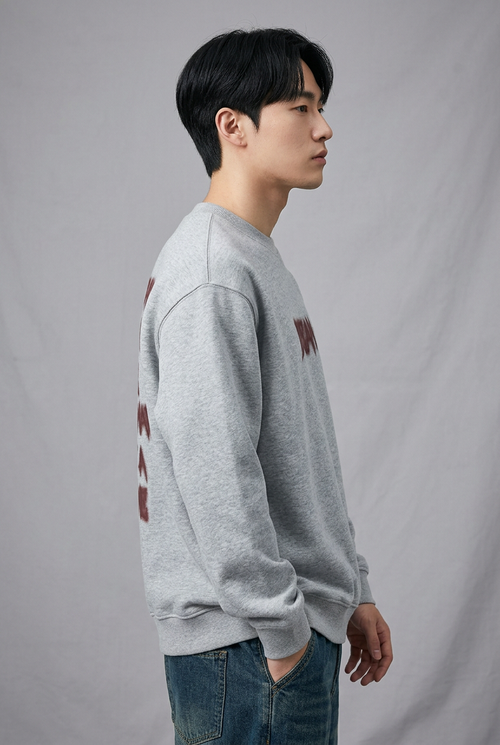 Men's Plus Size Crew Neck Dropped Shoulder Sweatshirt