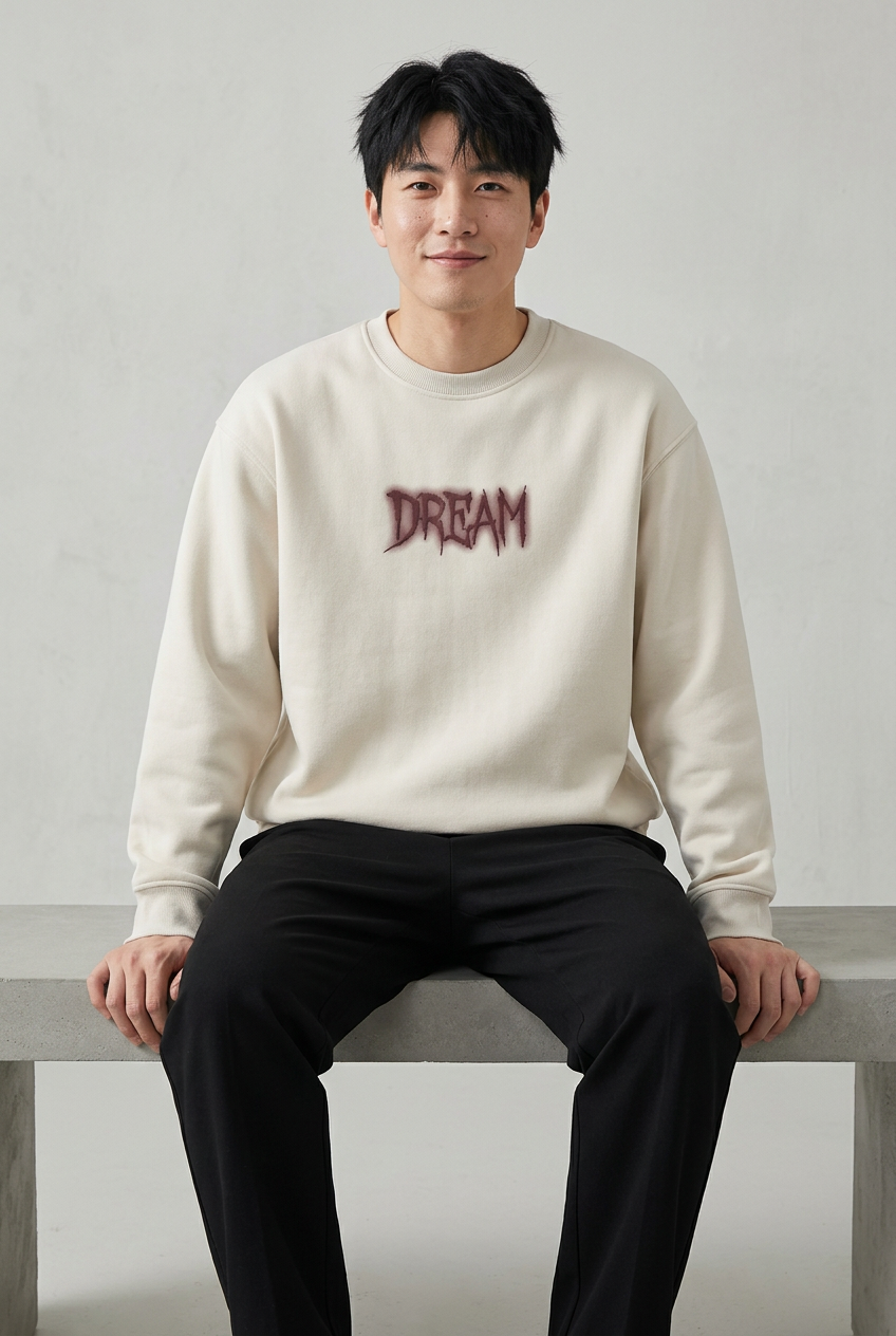 Men's Plus Size Crew Neck Dropped Shoulder Sweatshirt