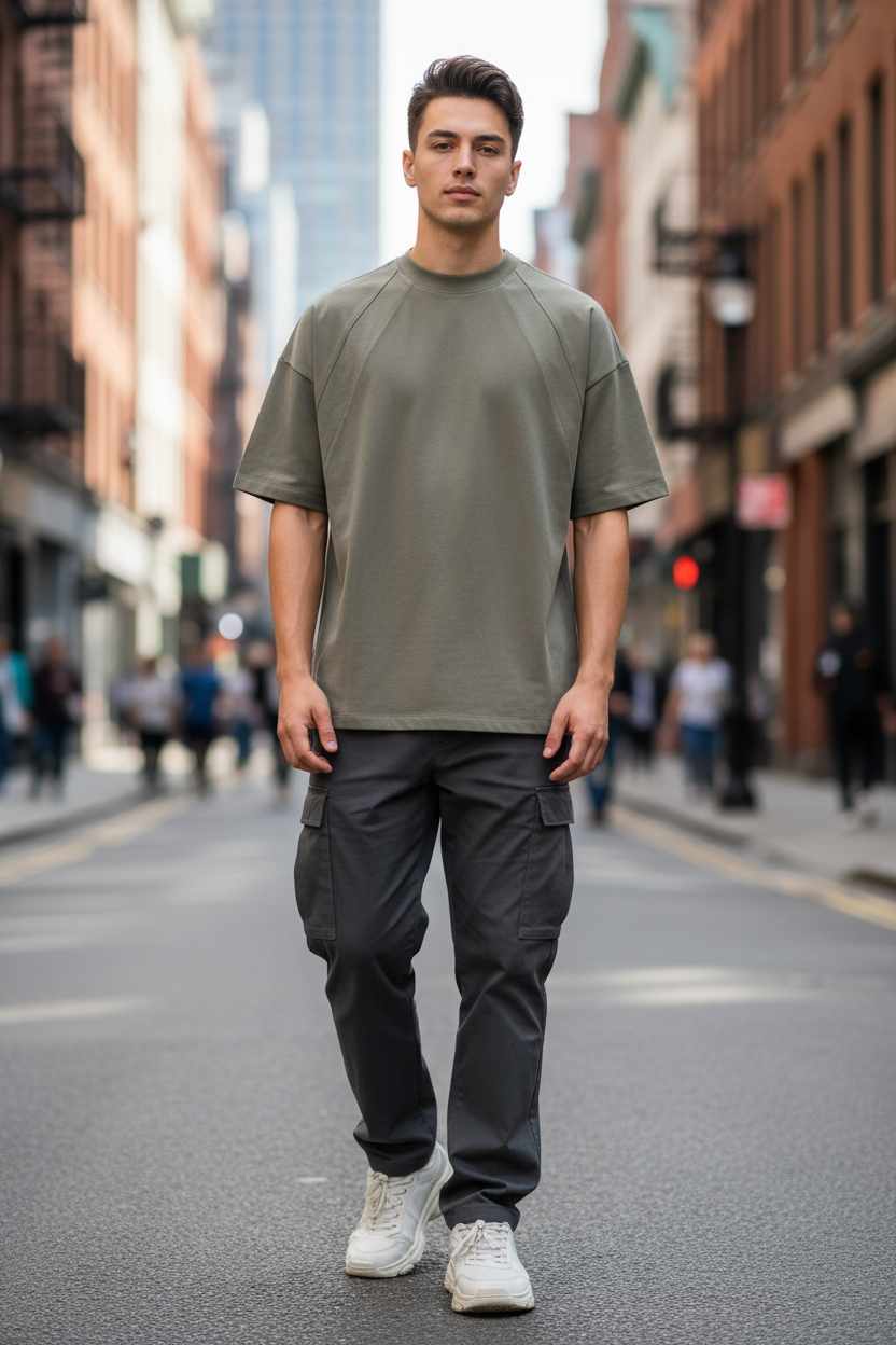 Sage Khaki T-Shirt Front View