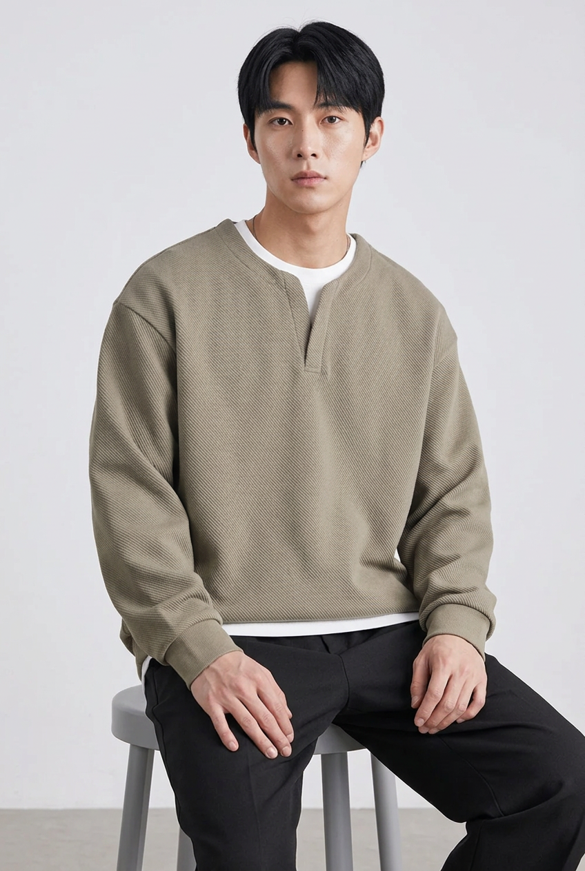 Men's Oversized Cotton-Blend Sweatshirt