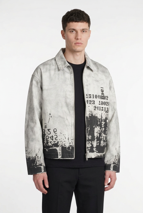 White model open jacket fashion pose