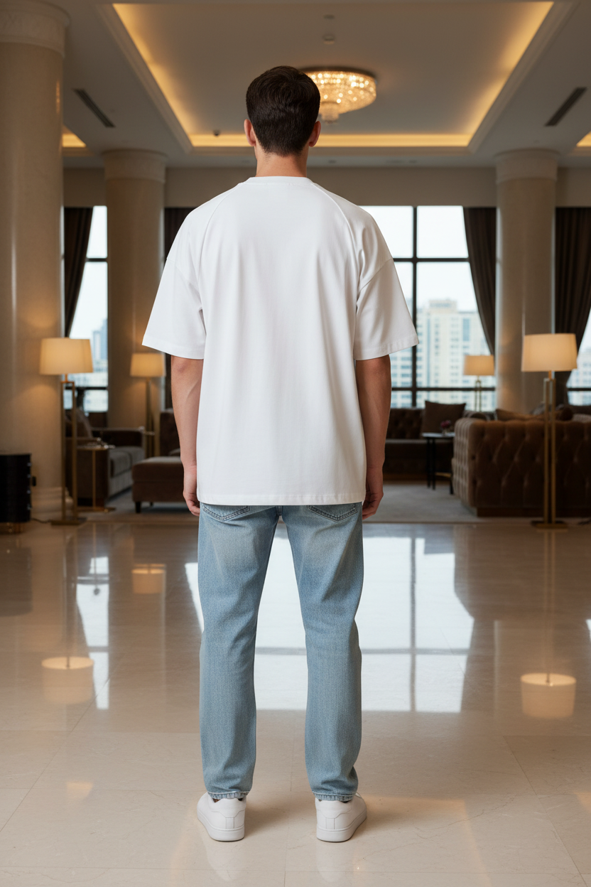 White T-Shirt Back View