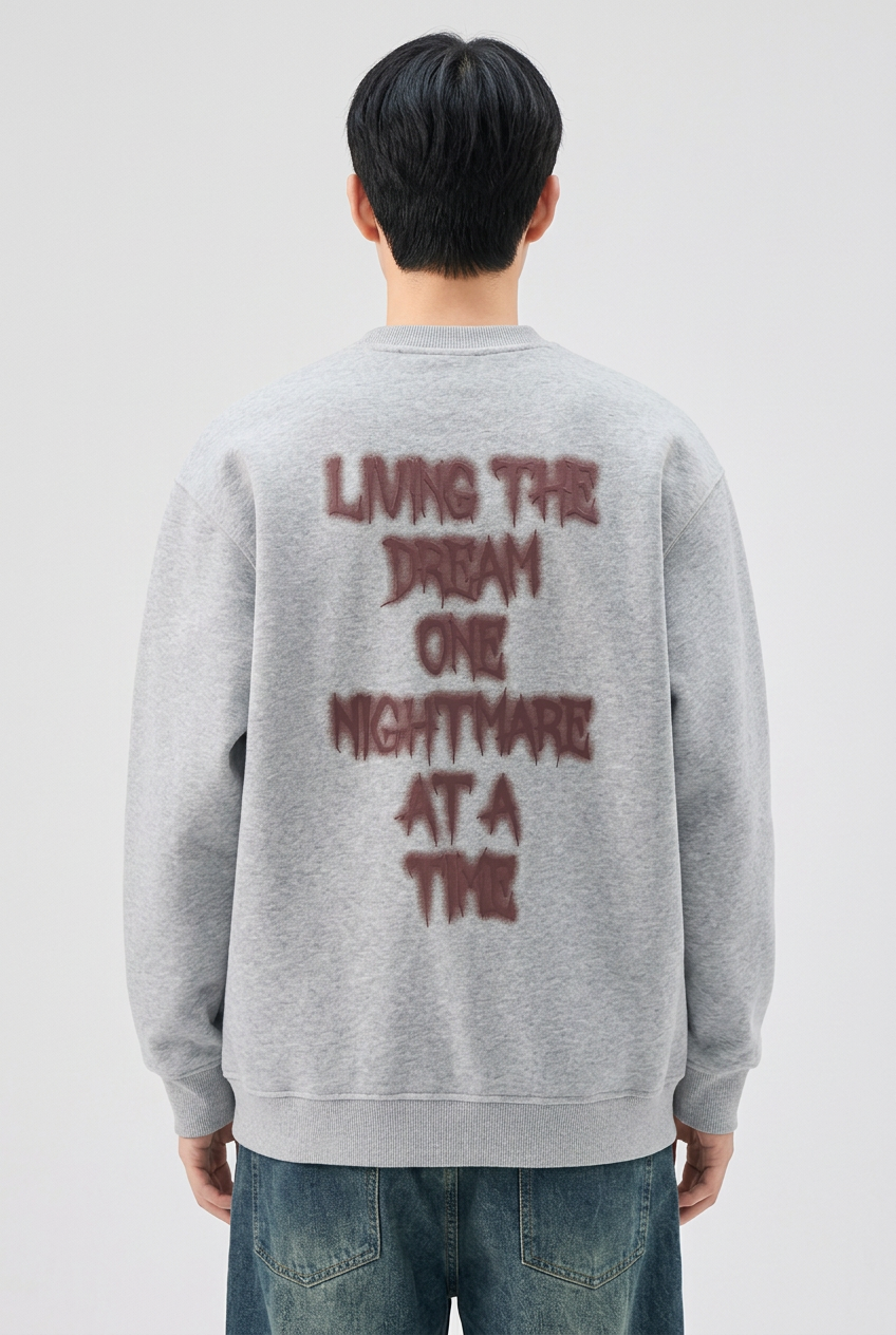 Men's Plus Size Crew Neck Dropped Shoulder Sweatshirt