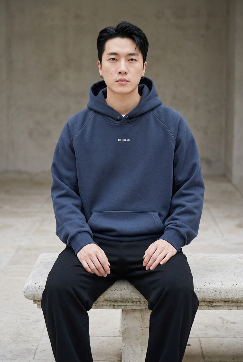 Men's Plus Size Kangaroo Pocket Raglan Sleeve Hoodie