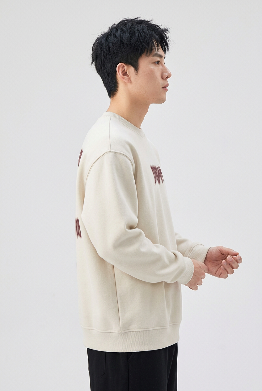 Men's Plus Size Crew Neck Dropped Shoulder Sweatshirt