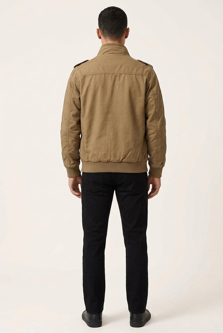 Khaki jacket back view