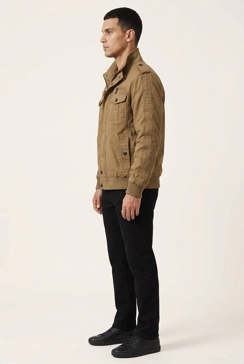 Khaki jacket right-side view